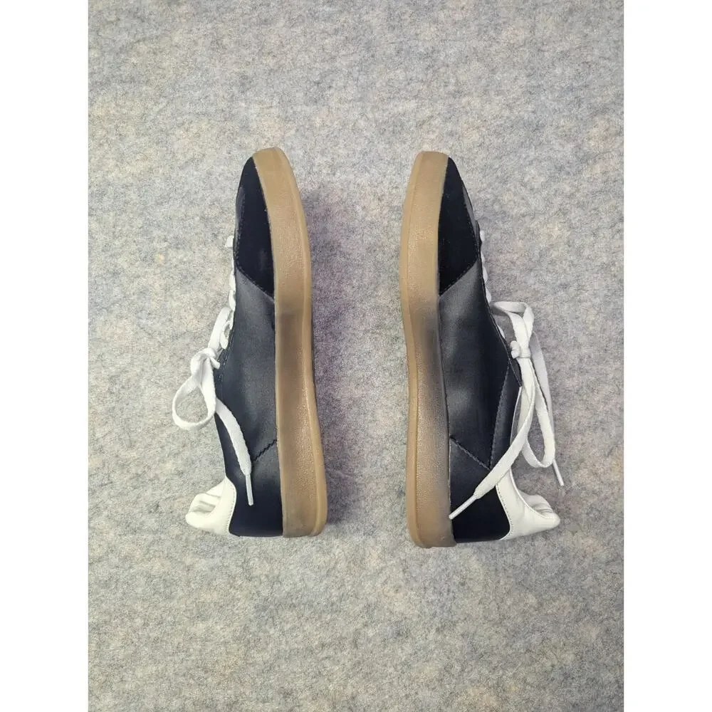 PLAY By JEFFREY CAMPBELL Keys Sz 6 Black Velvet Satin Mix Sporty Casual Shoes